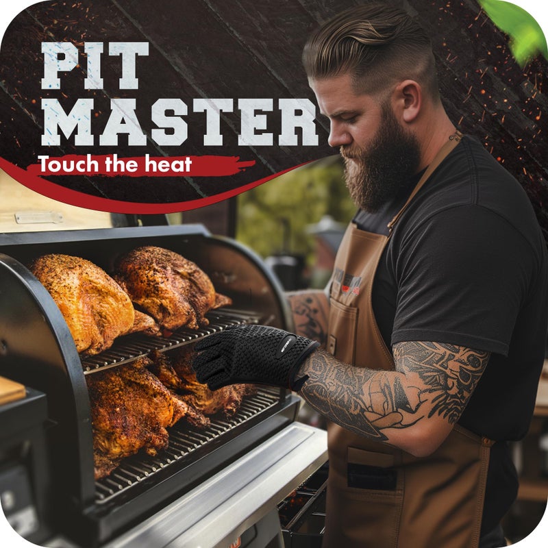 KITCHEN PERFECTION Silicone Smoker Oven Gloves -Extreme Heat Resistant BBQ Gloves -Handle Hot Food Right on Your Smoker Grill Fryer Pit|Waterproof Oven Mitts Grill Gloves |Superior Value Set+3 Bonuses - Image 2